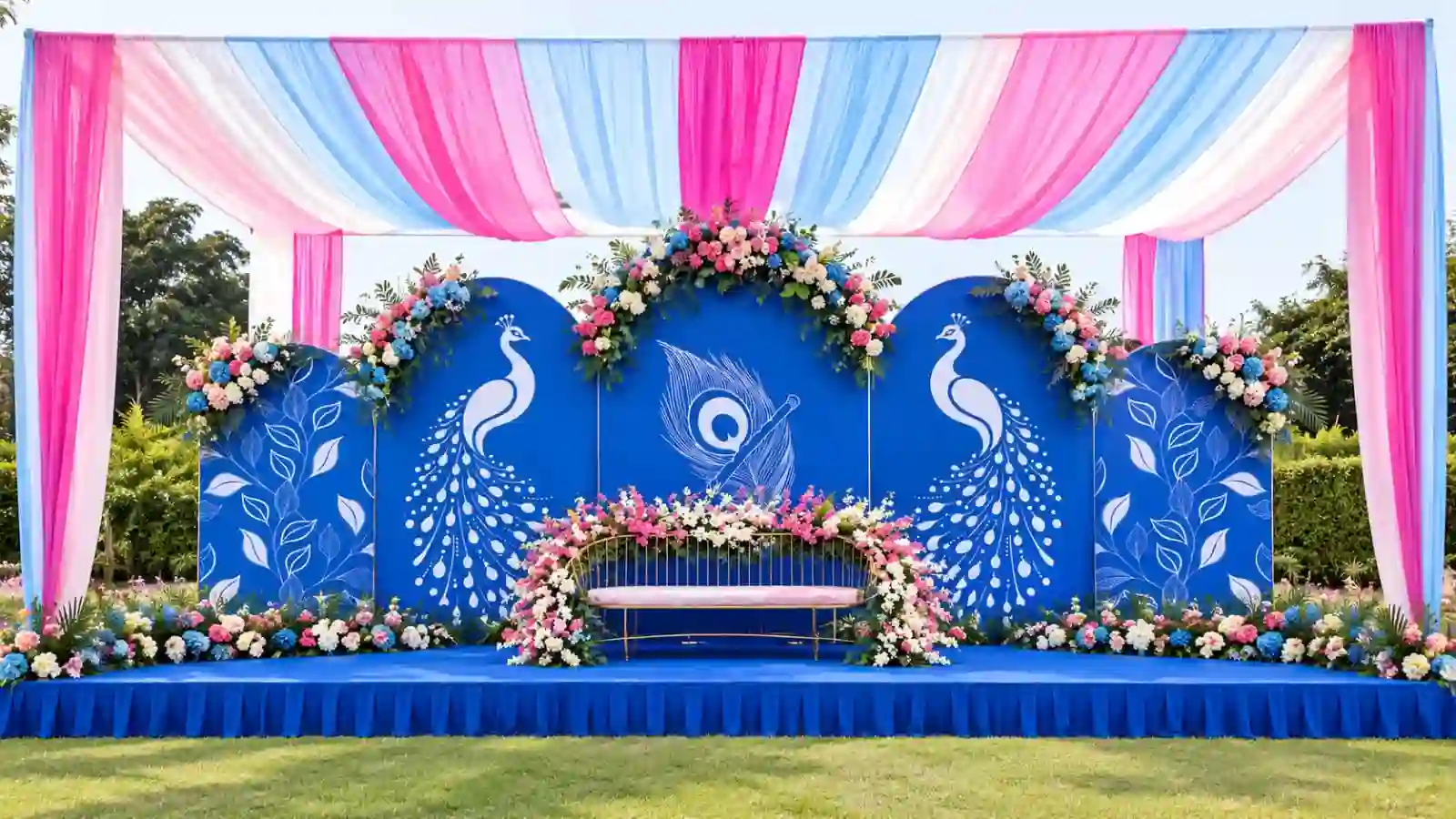balloon decoration Peacock Paradise Haldi Garden Utsav